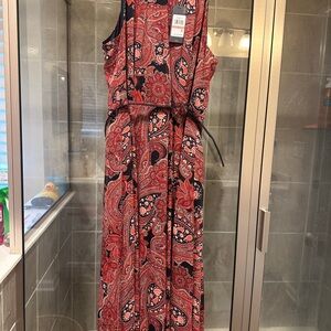 Tommy Hilfiger Red and Black Paisley Dress